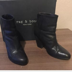 Rag & Bone NEWBURY BOOTIES Black leather 6.5